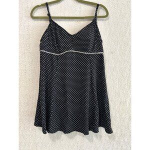 Vintage Pin-Up Black & White Polka Dot Swimsuit Mini Dress